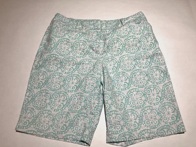 Bermudas boho geométricas Talbots Petities 6P verde azulado/turquesa golf informales Foto 1 de 4