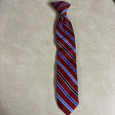 Gravata masculina listrada azul e vermelha Chaps clip-on - Imagem 1 de 4