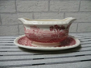 Villeroy & Boch Rusticana Porzellan Sauciere rot Kupferstichglasur Top erhalten  - Bild 1 von 5