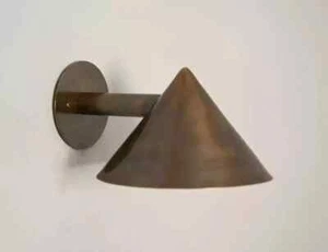 1950 Mid Century Italian Wall Sconce Light Fixture Raw Brass Antique Industrial - Picture 1 of 5