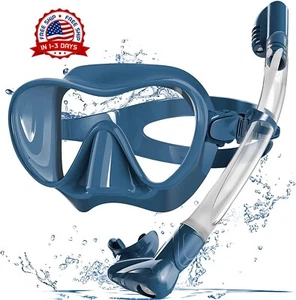 profesional mascara de snorkel buceo plegable vidrio templado antivaho bucear - Picture 1 of 8