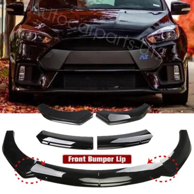 For Ford Focus RS 2015-2017 Front Bumper Lip Spoiler Splitter Body Kit Black Foto 1 de 4