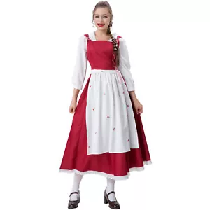 Vestito donna mantello rosso vestito costumi mantello cosplay medievale Halloween ruolo - Foto 1 di 11