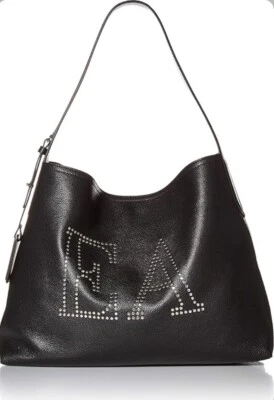 Bolso Hobo de Cuero de Diseñador Emporio Armani Bolso de Mano Adornado con Logo EA y Bolsa Foto 1 de 4
