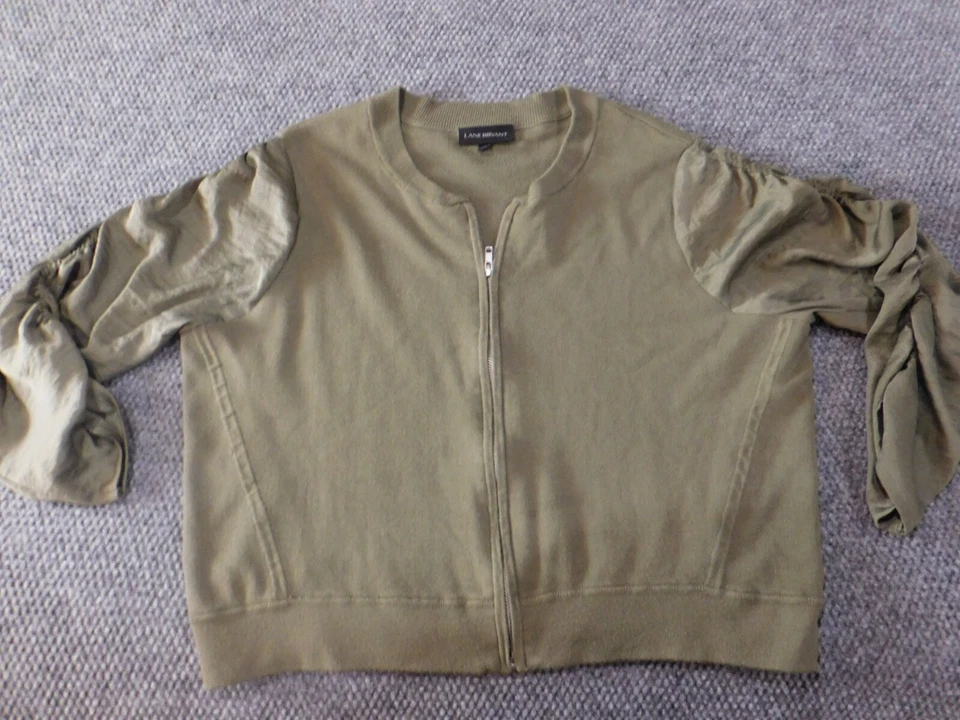 Chaqueta para mujer Cato 18 Plus verde cremallera elástica informal clásica Foto 1 de 4