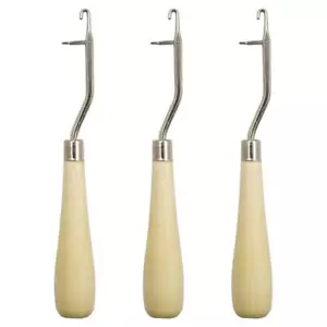 3 Pcs 6.3 Inch Wooden Latch Hook Tool for Rug Making and Art Crafts - Picture 1 of 4