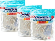 Dentol Dental Floss Harps 32 pack-X3 TRIPLE PACK,Prevent Tooth Decay,Gum Disease