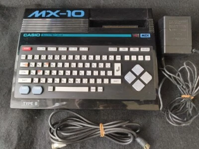 Casio MSX MX-10 difettoso personal computer, alimentatore e set cavi RF, Giappone-h0420- - Immagine 1 di 4