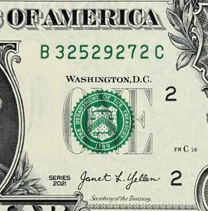 Alternador (2s) dólar sin circular número de serie de lujo: B 32529272 C Nueva York - Imagen 1 de 3