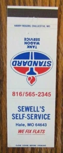 SEWELL'S STANDARD GAS STATION MATCHBOOK MATCHCOVER: HALE, MISSOURI -E22 - Picture 1 of 2
