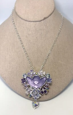 Kirks Folly Enchanted Garden Cherub Pin Pendant & Necklace - Silver/Purple - NWT - Image 1 of 4