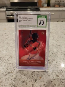 2021 Onyx Gems Uncirculated Auto Ruby Alexander Canario #OGAC Autograph *Cubs* - Bild 1 von 2