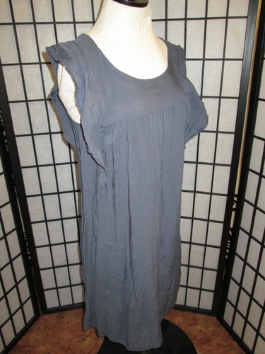 VETEMENTS Abito JUST B nuovo con etichette copricostume casual boho blu taglia small volant rayon