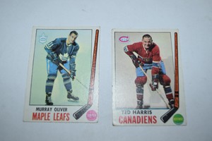 A1 TWO Cards Ice Hockey NHL 1969-70 #52 Murray Oliver #2 Ted Harris FREE SHIP