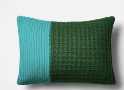 Lego x Target Knitted Toss Pillow (Green/Aqua Blue) 14"×20" - Image 1 of 2