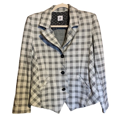 VALENTINO CABI 5292 Giacca Donna 10 Valentina Grigio Quadri Plaid Ponte Maglia Blazer