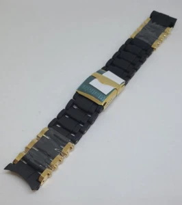 Invicta Sea Spider Gold Steel Black Rubber Watch Bracelet for Model 1478 Etc. - Picture 1 of 2