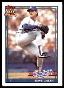 1991 Topps Baseball #367 Dave Walsh Rookie