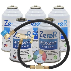 ZeroR® Fill & Repair Guarantee Kit for R1234YF Refrigerant AC Systems | 5 Cans+ - Foto 1 di 1