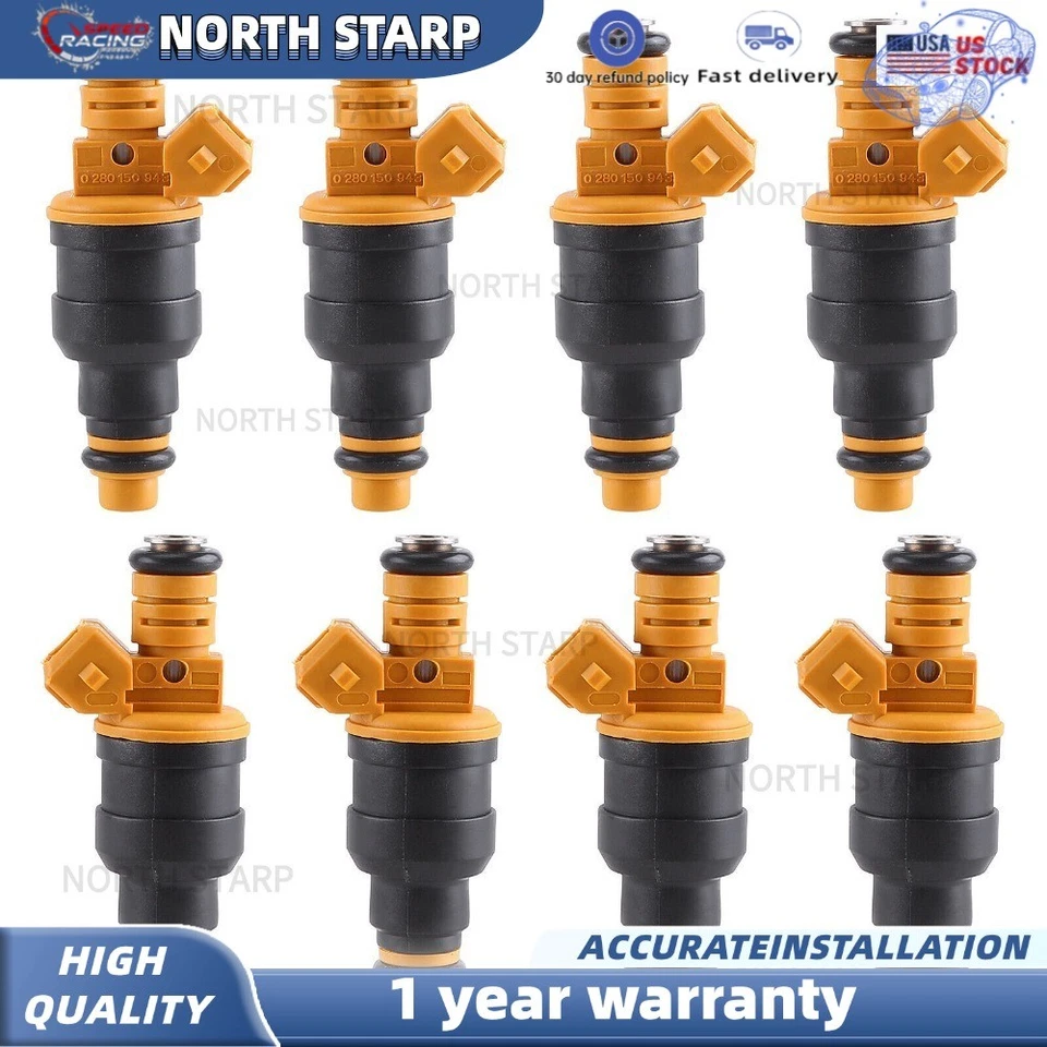 8Pcs Fuel Injectors For Ford F150 F250 F350 4.6 5.0 5.4 5.8 Replace #0280150718 - Image 1 of 4