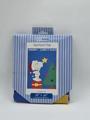 Apliques de Navidad Snoopy Nylon Exterior Estrella Bandera 28x40 Nuevo En Caja Doble Cara  Foto 1 de 4