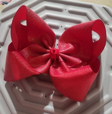 Girls Christmas Grosgrain Hair Bow, Large Boutique Style Hair Bow - Image 1 of 4