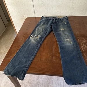 Jeans Hollister uomo 32x34 denim invecchiato gamba dritta vita bassa - Foto 1 di 11