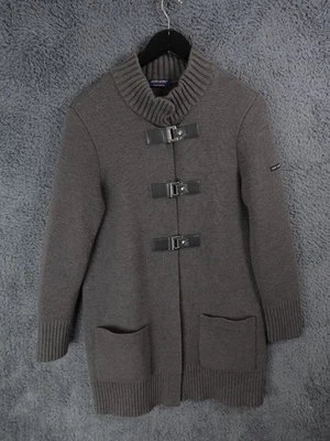 Saint James Jacket Women 10 Grey Jacket Wool Alpaca Chunky Knit Buckle Fisherman - Image 1 of 4