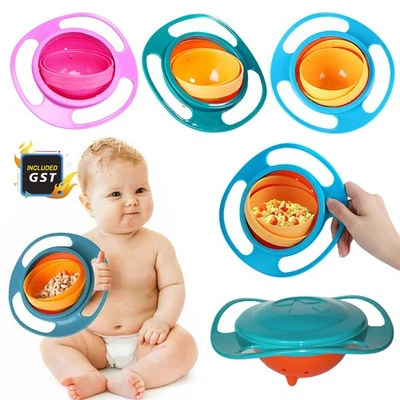 1PC Baby Kids Feeding Bowl Magic 360 degree Rotating Gyro Toddler Infants NoSpil - image 1 of 4