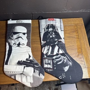 Pair Star Wars - Darth Vader & Stormtrooper Holiday Stockings 19" Cotton Quilted - Picture 1 of 10