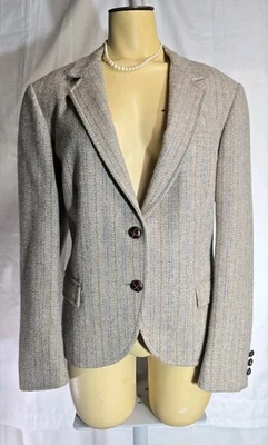 Chaqueta de Lana a Medida Vintage Años 70 Cuero Botones Preppy Academia Para Mujer Talla M  Foto 1 de 4