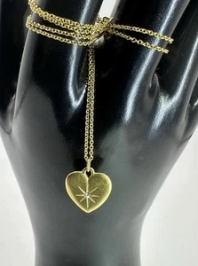 VTG Gold Vermeil Heart Diamond Pendent & Necklace NC 925 STERLING SILVER 18”+2” - Picture 1 of 15