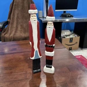 Estatuilla de Papá Noel arte popular tallada a mano madera rústica San Nicolás 6" - Imagen 1 de 8