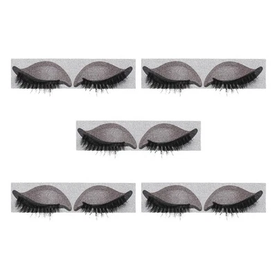  5 pares de pegatinas de pestañas de sombra de ojos: kit de parches de maquillaje de ojos perezosos 3D - precortado Foto 1 de 4
