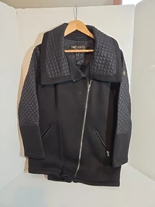 MICHAEL KORS Diamond Quilted Asymmetrical Zipper Jacket Black Size 1X  - Picture 1 of 14