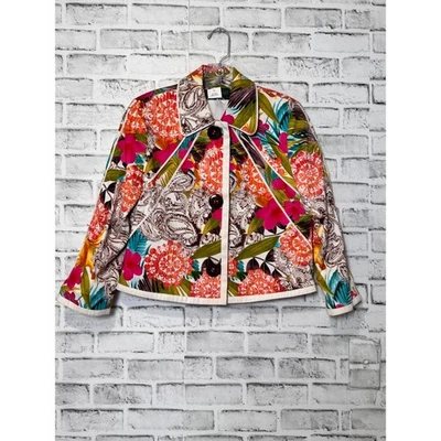 Chaqueta Herve Leger By Max Azria Estampado Floral Mujer Talla 8 Multicolor Algodón Blnd Foto 1 de 4