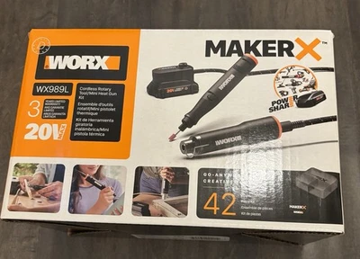 Brand New WORX 20V MAKERX 2pc Combo Kit - Rotary Tool + Heat Gun WX989L - Image 1 of 4