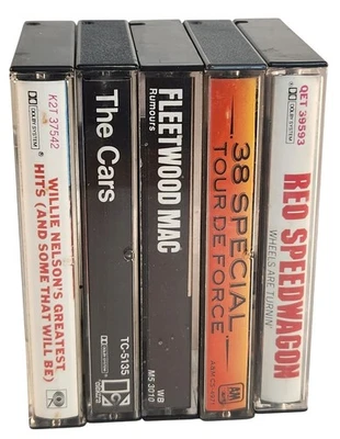 Vintage Cassette Tape Lot: Fleetwood Mac Willie Nelson REO Speedwagon The Cars - Image 1 of 4