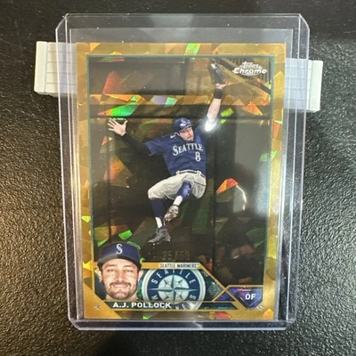 🔥⚾️🔥2023 Topps Chrome Sapphire #454 AJ POLLOCK Gold Refractor #'d /50🔥⚾️🔥 - Image 1 of 4