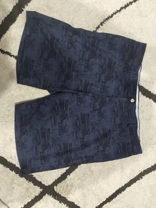 Peter Millar Shorts Size 38 All Over Print Blue Dark - Picture 1 of 7