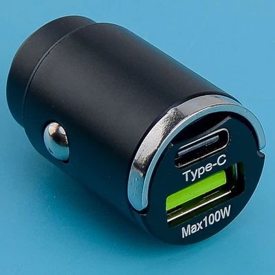 1x Cargador de teléfono de coche negro 100W USB tipo C QC3.0 cargador rápido carga rápida lk - Imagen 1 de 4