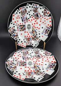 2 Dessert Plates Playing Cards Colonial Williamsburg Foundation Andrea by Sadek. - Picture 1 of 3
