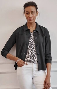 J. JILL WEAREVER DOUBLE FACE BUTTON DOWN JACKE LAKRITZ DAMEN LP Petite Large - Bild 1 von 10