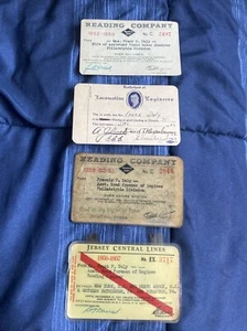 1952 53 56 57 Reading Company Jersey Lines Locomotive Union Passes 4x - Picture 1 of 9