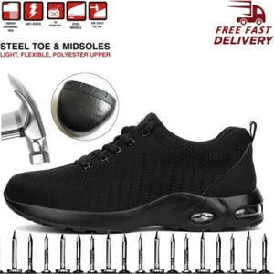 Men's Safety Steel Toe Shoes Anti-Slip Work Combat Boots Indestructible Sneakers - Picture 1 of 14