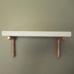 White Shelf with Copper Brackets, Handmade UK, Industrial shelving, Pipe shelf - Picture 1 of 3