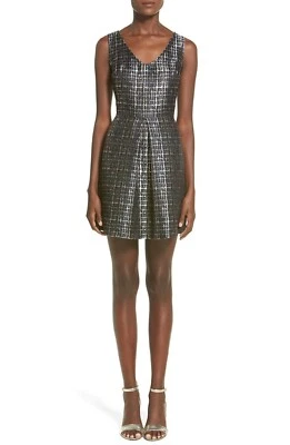 Womens Soprano Metallic Pleated Skater Eclipse Dress  Size M SL New 5773 - Image 1 of 4