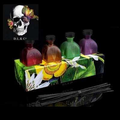 NEW⭐DL & Co White Floral GIFT SET 4 x1.7 oz Glass Diffusers Lily, Hyacinth,Yuzu+ - Image 1 of 4