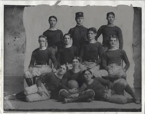 Original Type 2 1936 Battery A Basketball Team Fox Lake Illinois Press Wirephoto - Picture 1 of 2