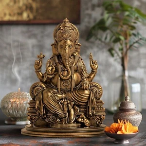 Lord Ganesha göttliche Skulptur - 6 Zoll, handgefertigte Wohndeko Idol für spirituelle - Bild 1 von 3